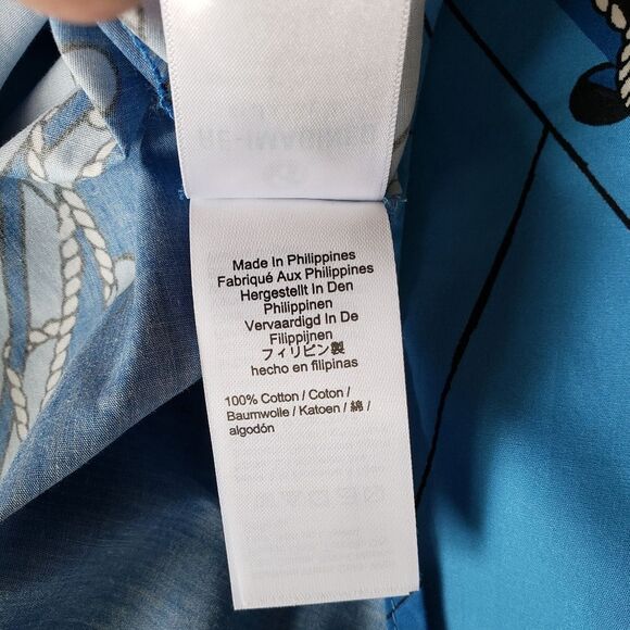 J. Crew Tailored Slim Cotton Poplin Shirt Nautical Italy Ratti Regatta Size 8 - Picture 10 of 14